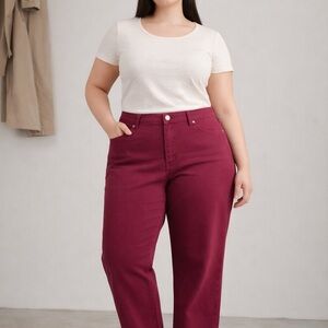 Gloria Vanderbilt Women's raspberry wine Straight Leg Jeans. Size 22 mom jeans